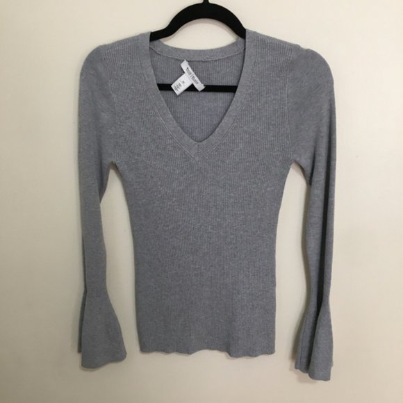 White House Black Market Sweaters - WHBM ribbed bell sleeve v neck sweater A15
